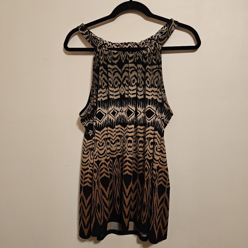 Axcess Black and Tan Tribal Patrern Tank Top Size XL